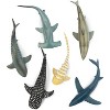 6-Piece Realistic Shark Bath Toy Set, 5-6 Inch Large Plastic Ocean Animal Figurines for Play and Cake Decor - 2 of 4