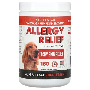 StrellaLab Allergy Relief, Immune Chews, For Dogs, Peanut Butter, 180 Soft Chews, 13.9 oz (396 g) - 1 of 3