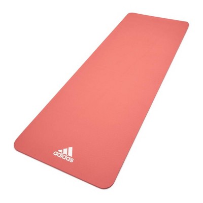Adidas ADYG-10100PK Universal Exercise Roll Up Slip Resistant Fitness Pilates and Yoga Mat, 8mm Thick, Glow Pink