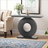 Lirago 40" Modern Console Table Entryway Sofa Table with Geometric Base Elegant Flower Design Sturdy Top Multi Purpose for Living Room Black - 2 of 4