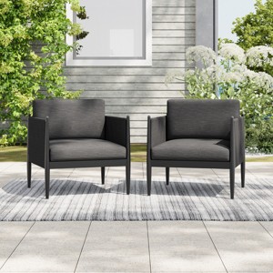 Modern Outdoor Club Chair with Sturdy Aluminum Frame, Water-Resistant Cushions & Anti-Rust Technology-Coolbibila - 1 of 4