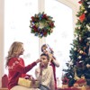 18 Inch Prelit Christmas Wreaths for Front Door with balls, pine cones, and leaves for Fireplace Window Indoor Outdoor Xmas Decorations - 4 of 4