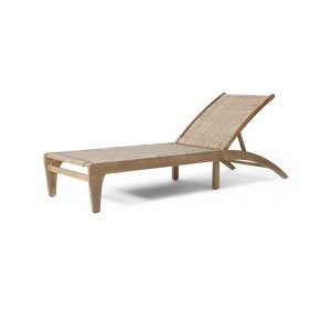Christopher Knight Home Benfield Outdoor Acacia Wood and Flat Wicker Chaise Lounge - 1 of 4