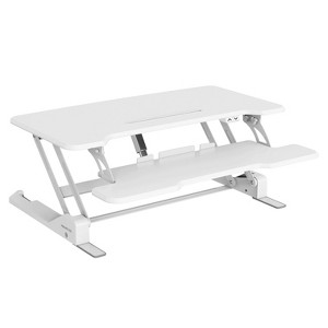 Mount-It! Electric Adjustable Stand Up Desk Converter | 38 in. Wide Tabletop Motorized Standing Desk Riser w/ Keyboard Tray Fits Monitors | White - 1 of 4