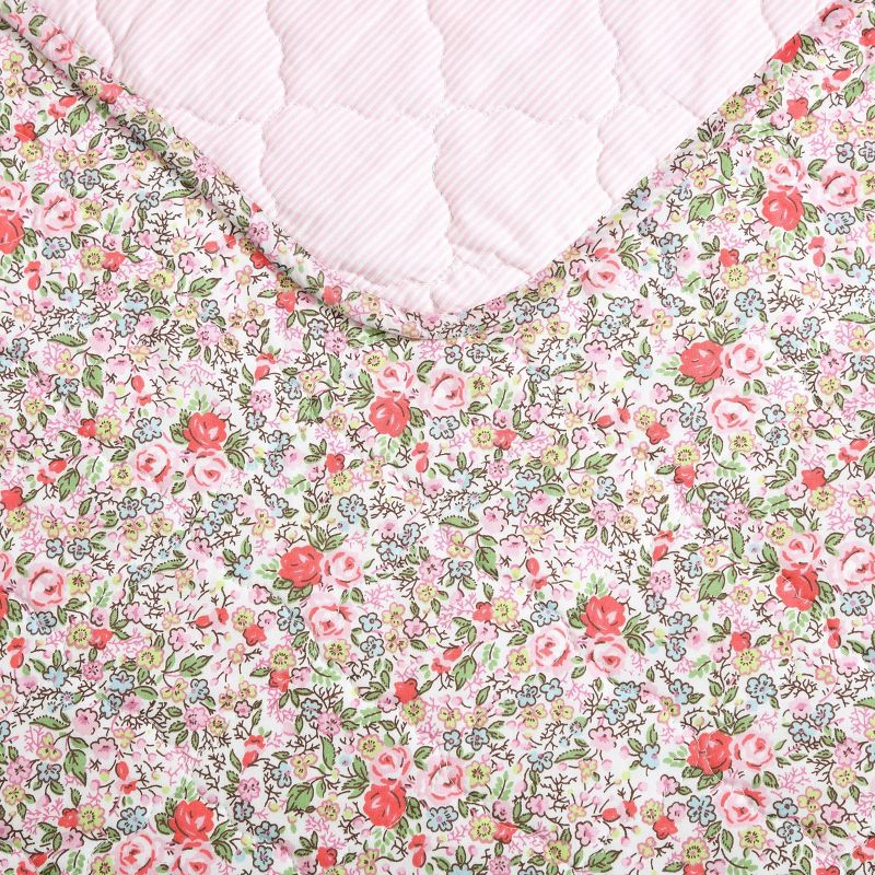 Laura Ashley Rowena 100% Cotton Quilt Pink, 4 of 10