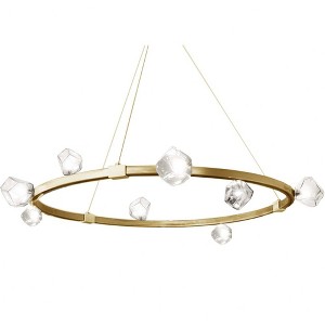 Dainolite Pearlene 1 - Light Chandelier in  Aged Brass - 1 of 1