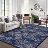 9x12 Area Rug Machine Washable Floral Vintage Large Rug Indoor Distressed Floor Carpet Stain Resistant Non-Slip Floor Cover Non Shedding Soft Carpet - 2 of 4