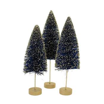 Christmas Sapphire Gold Glow Bottle Brush Bethany Lowe Designs, Inc.  -  Decorative Figurines