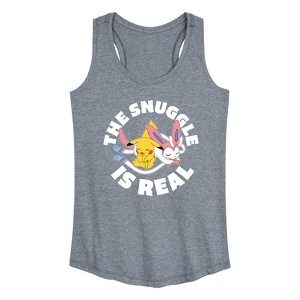Women's - Pokémon - The Snuggle Is Real Pikachu And Sylveon Graphic Racerback Tank - 1 of 4