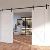 VEVOR 8FT Sliding Barn Door Hardware Kit, 330LBS Heavy Duty Barn Door Track Kit for Double Doors, Fit 3.7-4.3FT Total Wide and 1.3"-1.8" Thick,Black - 2 of 4