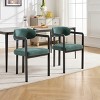 Grungis Boucle Kitchen Chair Set of 2,Upholstered Dining Chairs with Curved Backrest and Black Metal Legs for Dining Room,Kitchen - 2 of 4