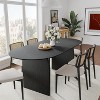 Wooakway 30"H Oval Wood Dining Table Kitchen Table Conference Table with Double Pedestal - 4 of 4