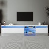 94.5" TV Stand with LED Color Changing Lights, Sideboard Cabinet with 2-Glass Shelves, Buffet Table for Living Room or Entryway - 2 of 4