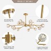 Ludomide Brass Sputnik Chandelier Gold Pendant Light Crystal Ceiling Hanging Light Fixture 15 Light W39.5” x H17.7” - 4 of 4