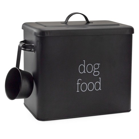 Outshine White Farmhouse Pet Dog Food Bin Food Storage Container with Lid Durable Pet Food Bin