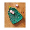 TAG 5.31" x 7.5" Green Christmas Tree with Ornaments Ceramic Decorative Appetizer Plate - 2 of 2