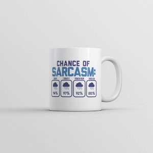Crazy Dog T-Shirts Chance Of Sarcasm Mug Funny Sarcastic Graphic Coffee Cup-11oz - 1 of 4