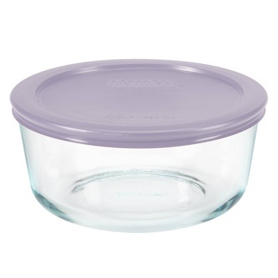 Pyrex 4pc 4c Round Glass Food Storage Container Set