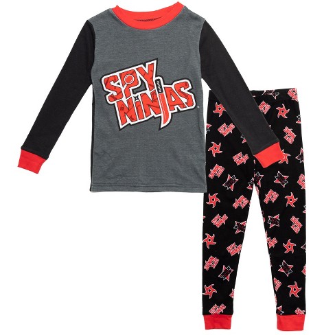 SPY NINJAS Little Boys Pullover Pajama Shirt Pajama Pants black gray 4