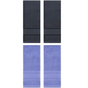 REGALWOVEN 4 Pcs Bathroom Decorative Cotton Soft Absorbent Sold Striped Hand Towel - 1 of 4