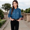 Anna-Kaci Women's Embroidered Eyelet Long Sleeve Button-Up Blouse - image 2 of 4