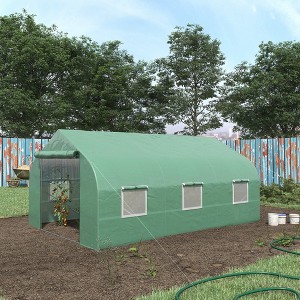 NicBex 11.5'x10'x7' Walk-in Tunnel Greenhouse with Roll-up Windows and Zippered Door, PE Cover for Growing Flowers, Herbs, Vegetables, Saplings, Green - 1 of 4