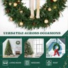SEVOBAL Wreaths 48in Christmas Wreath Artificial Xmas Wreath DIY Ornaments for Front Door Gate Wall Xmas Party Decorations, Green, 48"*5"*48" - 3 of 4