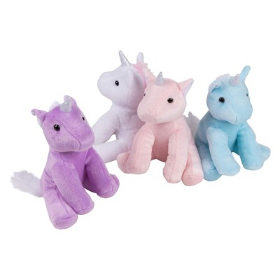 Blue Panda 4-pack 7” Plush Unicorn Toy Stuffed Animal For Kids Birthday ...