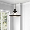 Hudson and Canal 12.25" Wide Pendant with Glass Shade Blackened Bronze/Clear: UL Listed, 60W, E26 Base, Adjustable Height - 4 of 4