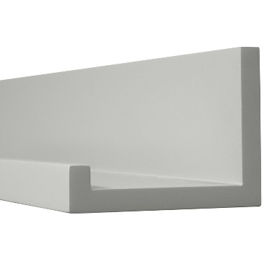 Gray Wood Floating Picture Ledge Shelf 25.6"