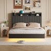 Whizmax Floating Bed Frame with RGB LED Lights & Charging Station, Upholstered Platform Bed Frame with 50”Tall Storage Headboard - image 2 of 4