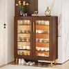 Tribesigns Shoe Cabinet with LED Light & Acrylic Doors, 5-Tier Shoe Organizer Storage Rack - image 2 of 4