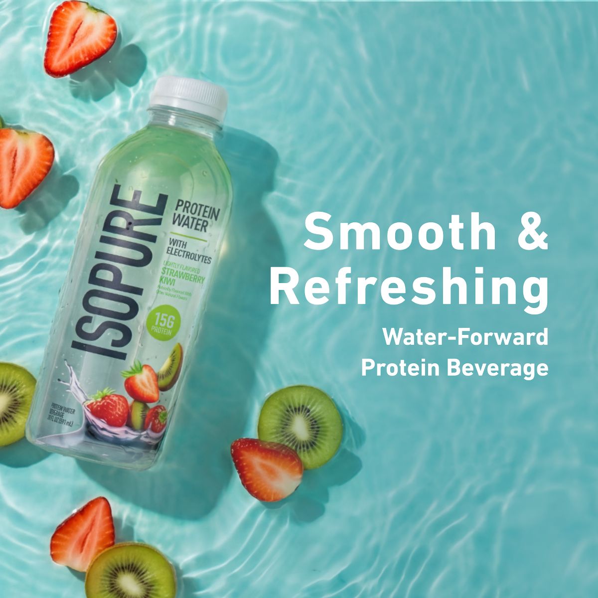 Isopure Strawberry Kiwi 15g Clear Protein Water with Electrolytes - 20 fl oz: Non-Caffeinated - thumbnail 7