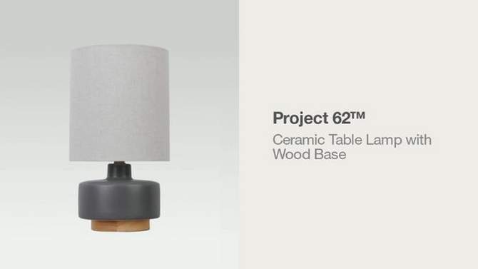 Ceramic Table Lamp with Wood Base - Threshold™, 2 of 17, play video
