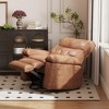 Manual Recliner Chair, 360° Swivel PU Leather Lounge Chair with Side Pocket for Living Room & Home Theater - 3 of 4