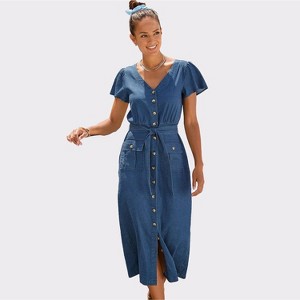 Women's Button Front Dress - LASCANA - 1 of 4