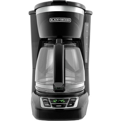 BLACK DECKER 12-Cup Digital Coffee Maker, CM1160B, Programmable, Washable Basket Filter, Sneak-A-Cup, Auto Brew, Water Window, Keep Hot Plate, Black