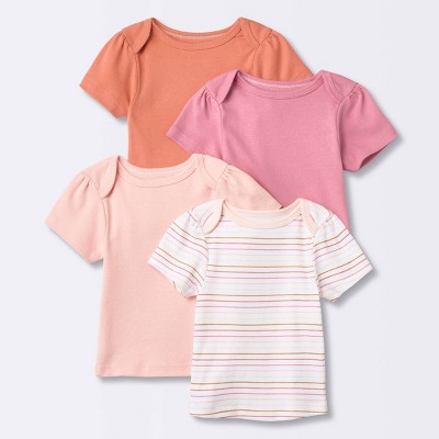 Baby 4pk Short Sleeve T-Shirt - Cloud Island™ Pink 0-3M
