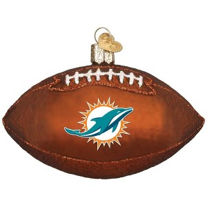 Old World Christmas Blown Glass Ornament for Christmas Tree, Miami Dolphins Football - 1 of 4