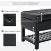 Resenkos Storage Ottoman Bench,44" Tufted Faux Leather Ottoman Storage Bench With Shoe Rack - Black - 2 of 4