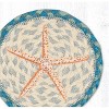 Earth Rugs Round Pencil Starfish Coaster – 7" Braided Jute Mat with Coastal Beach Design in Soft Ocean-Inspired Colors - 2 of 3