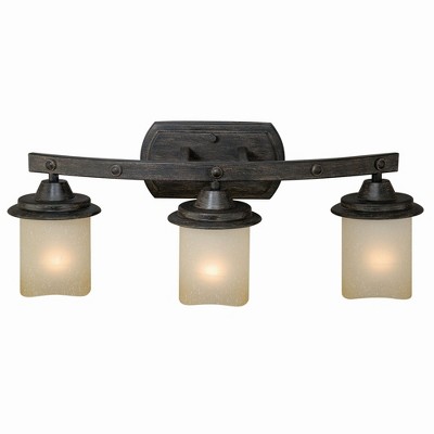 Vaxcel Halifax 3 - Light Vanity in  Aged Walnut
