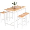 Hooseng 4-Person Small Space Family 5pcss Dinig Table Set, Kitchen Pub Table Set, Farmhouse Style 5pcs Dining Room Table Set - 3 of 4