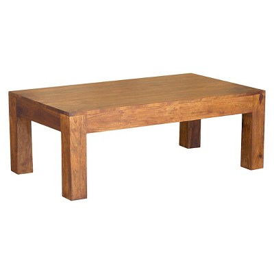 Handcrafted Cube Coffee Table - (16H x 43W x 23.5D) - Natural - Timbergirl