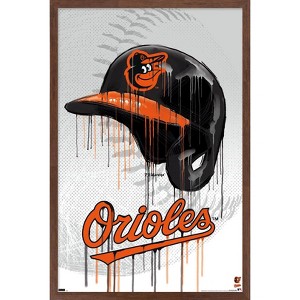 Trends International MLB Baltimore Orioles - Drip Helmet 22 Framed Wall Poster Prints - 1 of 4