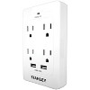 Stanley Tools SurgeQuad 1,080-Joules Surge Protector Wall Tap, 4 AC Outlets and 2 USB-A Ports, 33202 in White - 4 of 4