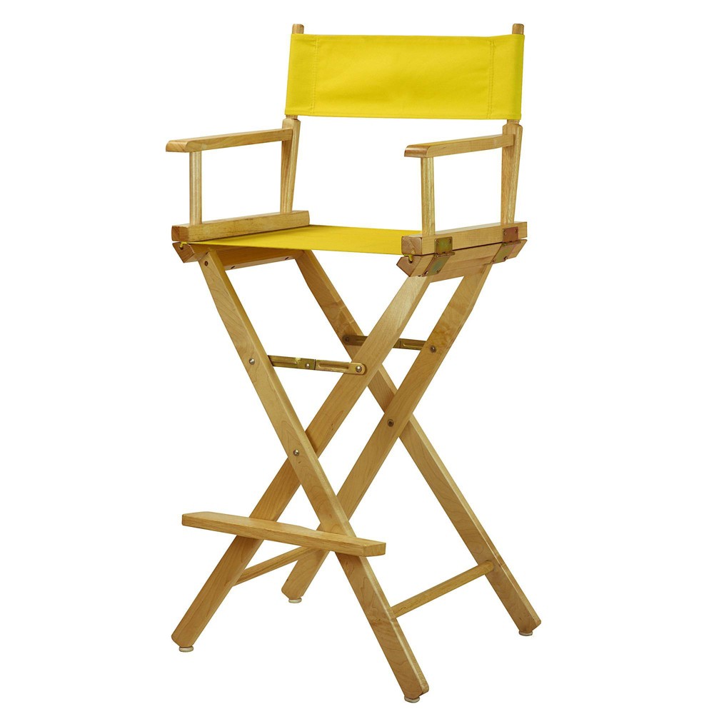 Photos - Chair Yellow Bar Height Director's -Natural