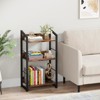 Aoibox 3 Tier Wood Industrial Bookshelf with Edge Protection Small Narrow Storage Organizer Display Rack Vintage Brown for Home Office Bedroom - 2 of 4
