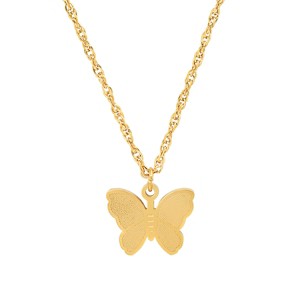 Steeltime Ladies stainless steel butterfly pendant. Color Options: Silver, Gold - 1 of 4