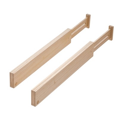 iDESIGN Renewable Wood Collection in Paulownia Wood Expandable Drawer Divider Insert